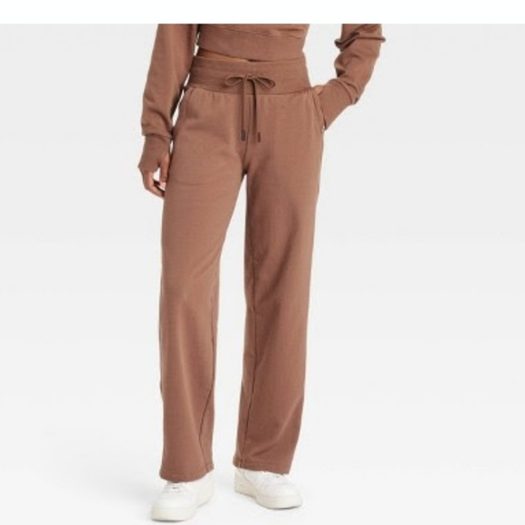 JoyLab Target French Terry Straight Leg Sweatpants Chocolate Brown L - Picture 1 of 9
